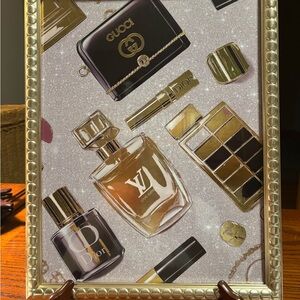 Luxury Designer Perfume and Makeup Art 11x 14 framed Art Glam Fashion Wall Art
